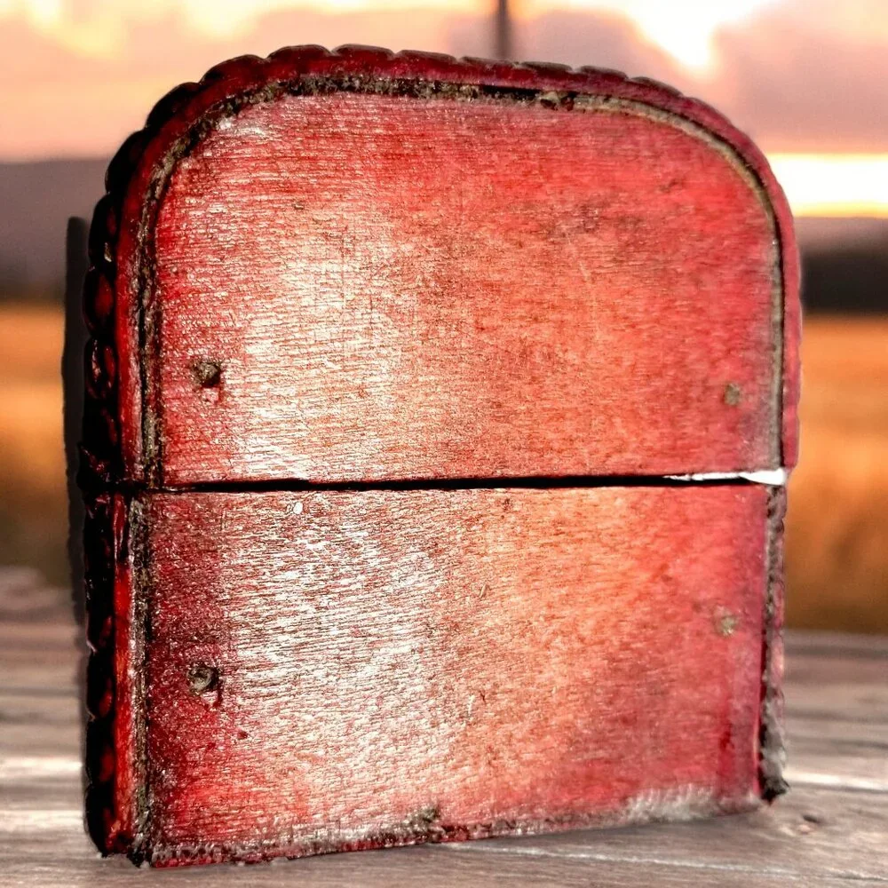 Mini Wooden Treasure Chest Box W/Bronze Color Floral Antique Style Spiritual Box - Picture 9 of 16